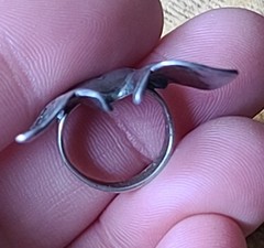 Vintage 1930’s Sterling Silver Cowboy Chaps Scarf Bandana Ring Americana