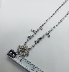 Vtg Glamour Jewels By Lustern Rhodium Plated And Rhinestone Necklace Set In Box