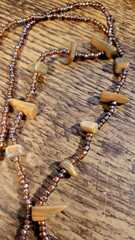 70s Vintage Double Strand Mother of Pearl Chunky Necklace