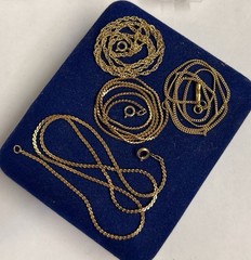 4x 14.5” Shiny GOLD FILLED Mix Size Rope Cuban Serpentine Link Gf Necklace LE