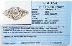 Antique 1930’s Diamond Engagement 14KY/W Ring Size 5.25 UK-K EGL USA Deco