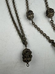 Antique Southeast Asian Peranakan Filigree Station Necklace – Mixed Metal 24″