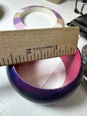 Vintage Bracelet Cuff Bangle Wood Painted 3 Piece Chunky Colorful