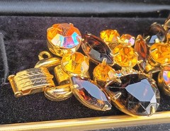 Verified #649 Juliana Tigers Eye And Topaz AB 5 Link Bracelet
