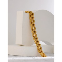 Vintage Gold Plated Stainless Steel Chain Bracelet Waterproof