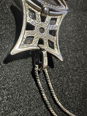 Vintage Baltic Amber Articulated Shield Pendant Necklace, 925 Silver,18″, 7.1g