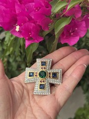 VINTAGE SIGNED SWAROVSKI MALTESE CROSS PIN ~ BROOCH RETIRED COLLECTORS PIECE