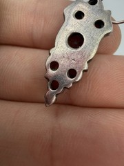 Vintage Earrings Sterling Silver Red Stone Drop Romantic 925 Dangle