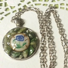 MaryBee Silver Tone 20″ Chain W/1″ Jade Chip Pendant Necklace 12-01-2021