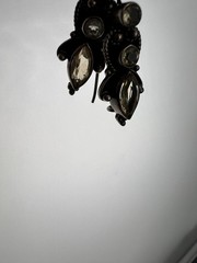 Vintage Earrings Sterling Silver 925 Citrine Anglesite Gemstone French Wire Hook