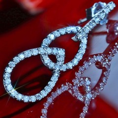 14k white gold earrings 0.45ct natural diamond 1.12″ teardrop dangle 3.54g N3777
