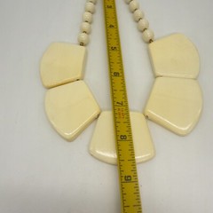 Vintage Necklace and Earring Set Chunky Retro Acrylic Cream Orange Lucite MCM