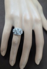 0.52ct Vintage Filigree Platinum Ring Natural Marquise Diamond SI1-H