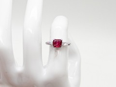 Vintage 1940s $5000 1.40ct Natural NO HEAT RUBY VS G Diamond Platinum Ring