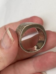 Vintage Chateau D’Argent Solid Sterling 925 Modernist Ring W 14K Gold Rope Band