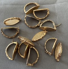 Vtg 14k Gold Plated Scarf Ring/clip 12 Pcs. , Attach Your Own Cabochon!