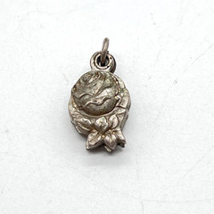 Vintage Sliding Sacred Heart Miraculous Medal Rose Religious Pendant Charm