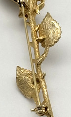 Vintage Rosebud Brooch Textured Matte Shiny Gold-Tone Metal Unbranded 3.5 Inches