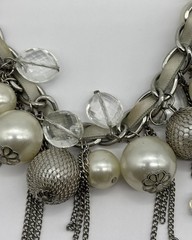 Vintage “Cha Cha” Necklace Cluster Runway Statement Silver-Tone Dangling Baubles