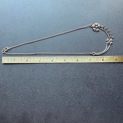 Vtg 70s Necklace 925 Silver S Hook Flower Curved Bib Boho Chic Wirework 16”