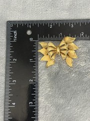Vintage Francois By Coro Brooch Ruffle Bow Gold Tone Mcm 1.5 “Signed