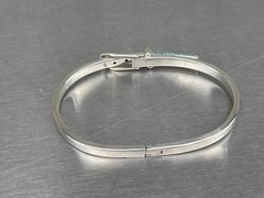 Vintage Sterling Silver & Turquoise Mexico Bracelet Belt Buckle 925 western