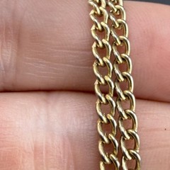 Vintage Necklace Gold Tone Foiled Art Glass 23”