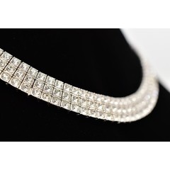 Vintage Crystal Collar Necklace Pave Rhinestone Crystal Sparkle Heavy Y2K BinBD
