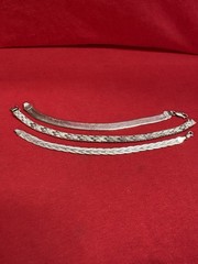 Vintage Sterling 925 Lot (3) Bracelets 2Italy,1Canada, 3 Sizes See Pics Used