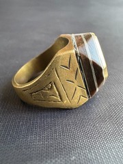 Vintage Moroccan Tuareg Brass Ring Berber Sahara Handmade Ring Brass Size 7 US