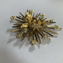 VTG RJ GRAZIANO Brooch Angel Cherub Brooch Stars Mix Metal Starburst Pin