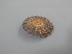 Vintage Antique 800 Silver Etruscan Revival Cannetille Brooch Pin Trombone Clasp