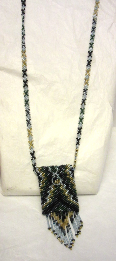 VTG Seed Bead Pouch Necklace Amulet Sachet Medicine Holder Bag Colors