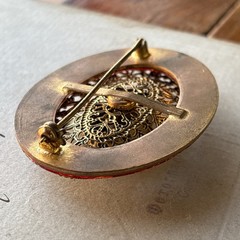 Vintage brooch ruby stone (corundum) gilding / made in uSSR 1980 ,a gift for her