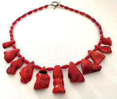 Unique Red Coral Huge Beads Choker Necklace