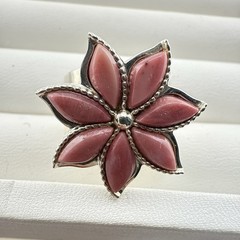 Jay King Ring Pink Stone Flower Starburst sz 6.5 Sterling Silver 925