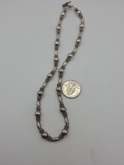 Vintage Sterling Silver 925 Beaded Toggle Necklace 17″ 30g