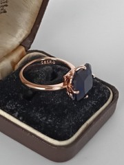 Vintage 1990-s 14 Ct Rolled Gold Sapphire Ring Size UK N US 6 3/4- Hallmarked!