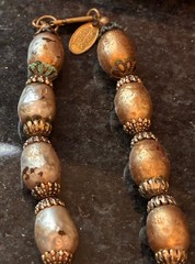 Faux pearl Miriam Haskell necklace with beautiful pendent signed tag, for repair