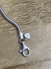 Michael Anthony Sterling Silver 925 Snake Bracelet for Beads Charms 7.5 Inches