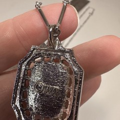 Vintage 1973 Sarah Coventry Silver tone Necklace “Autumn Beauty” Faux Agate 24″