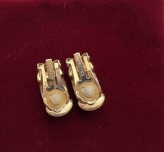 Vintage Christian Dior Clip on Earrings Pave Crystal Half Hoop