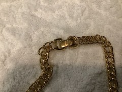 Jackie Collin’s VTG 80’s Panther Gold Plated Two Tone Chain Link Necklace
