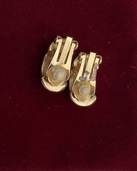 Vintage Christian Dior Clip on Earrings Pave Crystal Half Hoop