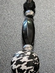 Vintage Silver Tone Geometric Station Necklace Clear Lucite Glass Hoops…