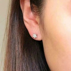 2 CT Round Cut Simulated Diamond Solitaire Stud Earrings 14k White Gold Plated