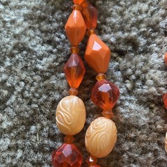 Germany Necklace Vintage Multi Strand Beaded Acrylic Plastic Chunky Statement