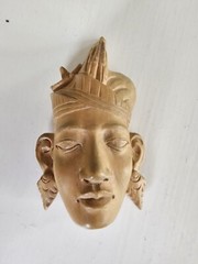 Vintage Wooden Brooch Carved 3.75 Inches