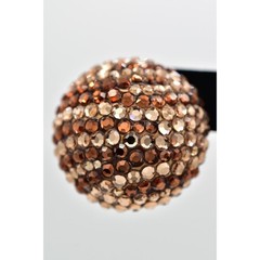 Bellini Formart Vintage Crystal Clip On Earrings Round Tiger Signed 1980s BinBK