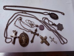 Collection Lot Great Vintage and Modern Sterling Silver Religious Jewelry – X1